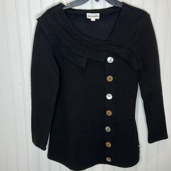 Neon Buddha Cross Over Long Sleeve Top Size Medium** - Picture 1 of 13